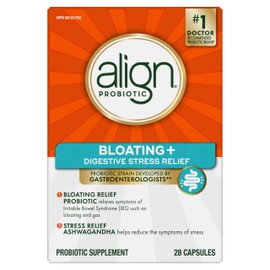 Align Probiotic, Bloating + Digestive Stress Relief, Probiotic for Women and Men with Ashwagandha, Probiotic for Gut Health, Helps Relieve Symptoms of Irritable Bowel Syndrome (IBS)