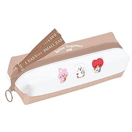 Kamio Japan BT21 2-Room Pen Case, Small Tinui, Line Up Line Friends, 037144, beige