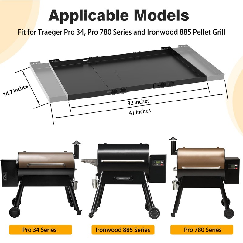 PHYESUVIN Universal Pellet Grill Storage Shelf for Traeger Pro 34
