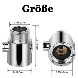 Bestgle Hand shower valve 2 pieces shut-off valve flow limiter shower G1/2 shower head shut-off valve shower head valve for shower head hand shower arm universal replacement part