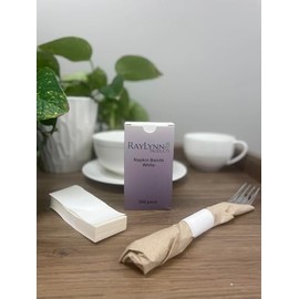 RayLynn Products, Pack of 500 White Premium Napkin Bands, Self-Adhesive 1.5" x 4.25"