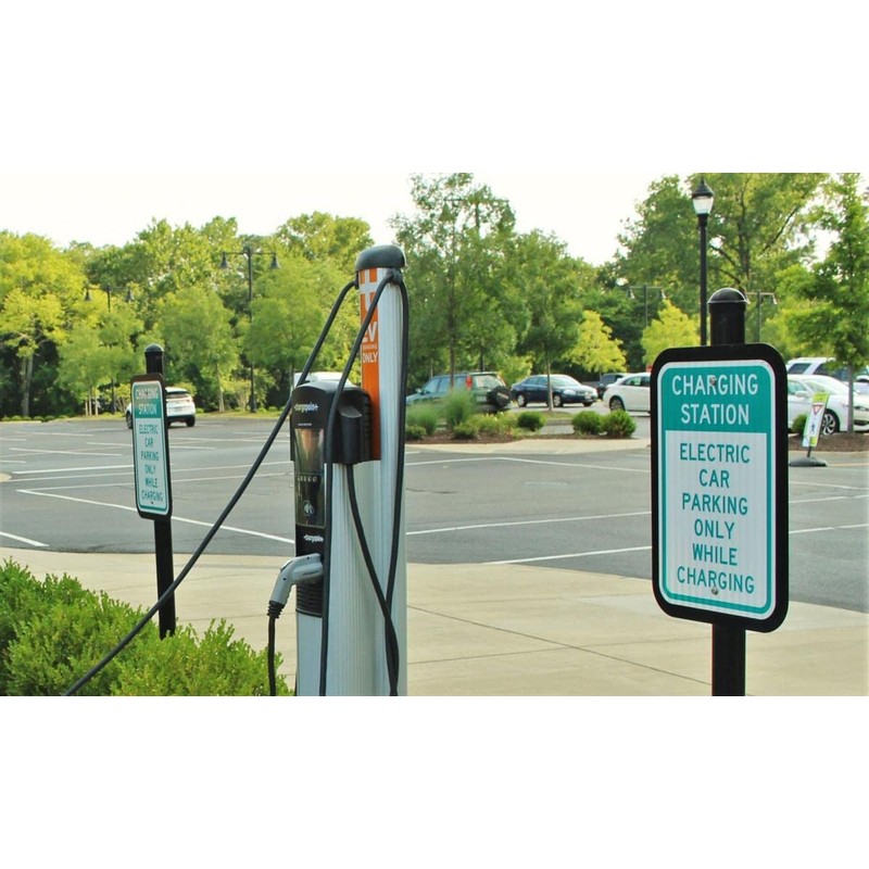 EV Charging Station Sign,Electric Vehicle Parking Only While Charging Sign-9x12Inches