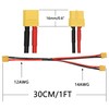 2Pcs XT60 Parallel Battery Connector Cable 1FT, 12AWG 1 Male