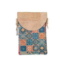 Cork Phone bag Shoulder Bag Crossbody Vegan purse Sustainable Eco friendly gift (Porto Tiles)