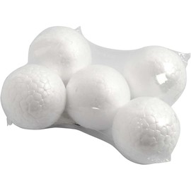 Polystyrene Ball 5 cm, Pack of 5