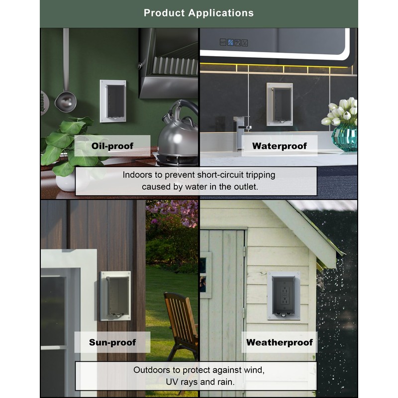 DBVR1W-1 Low Profile Electrical Outlet Box, Outdoor Recessed Outlet Box