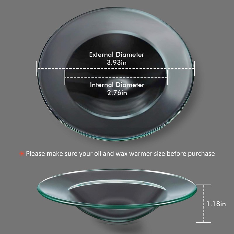 EQUSUPRO 4" Replacement Glass Round Dish Bowl for Oil Wax