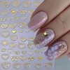 6Pcs Heart Bows Nail Art Stickers Valentine's Day 3D Self