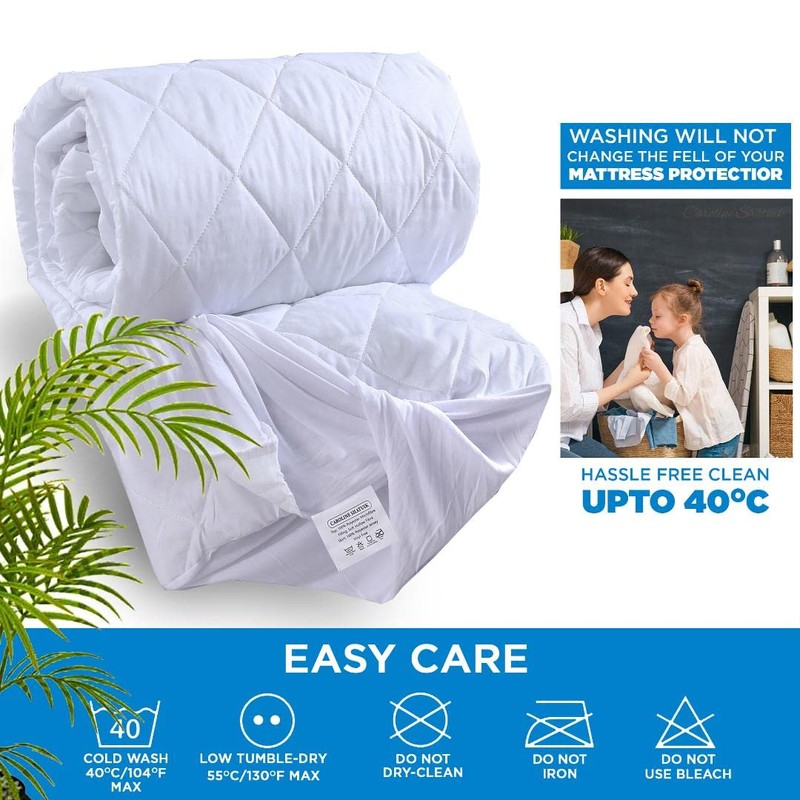 Caroline Shatuik Mattress Protector Single Bed Fitted Extra Deep -