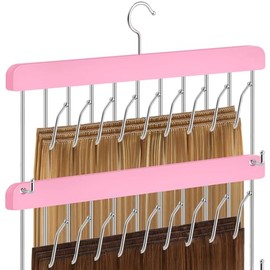 2 Pack Hair Extension Holder & Hanger – Stackable Hair Extension Storage Rack for Styling, Rotatable Braiding Rack Wig Organizer Stand for Wigs, Hairp