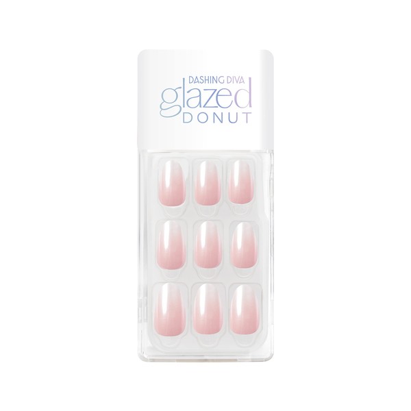 Dashing Diva Magic Press Nails - Rosewater Glaze | Medium, Almond Shaped Press On Nails | Long Lasting Stick On Gel Nails | Lasts Up to 7 Days | Contains 30 Stick On Nails, 1 Prep Pad, 1 File