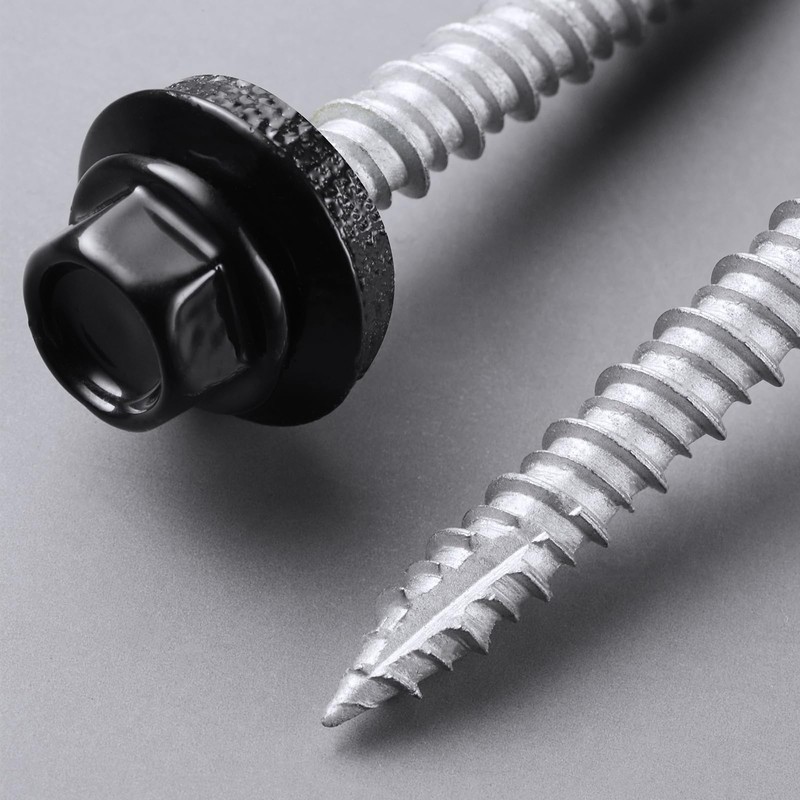 Bnuok Metal Roofing Screws #10 × 1 Inch, 80pcs Black