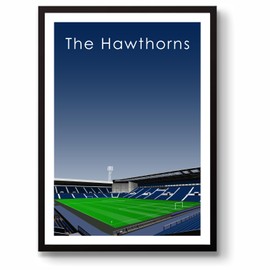 GroundDesigns WEST BROM Football Gift THE HAWTHORNS Stadium Art Unframed A3 Print West Bromwich Albion WBA