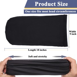 2 Pcs Black Dreadlock Cap Unisex Jumbo Dreadlock Cap Long Hair Dreads Head Wrap Shower Night Sleep Cap Hair Accessories Sleep Cap for Men and Women