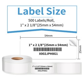 30336 Labels Compatible with Dymo LW 1" x 2-1/8" Multi-Purpose Address & Barcode for Label Writer 450 Turbo, 450, 4XL Desktop Printers, 25mm x 54mm, 4 Rolls - 500 Labels/Roll