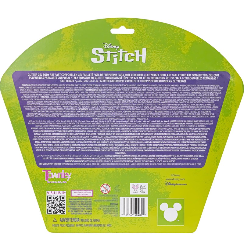 Stitch 16 Piece Glitter Pen Body Art Set, Glittery and