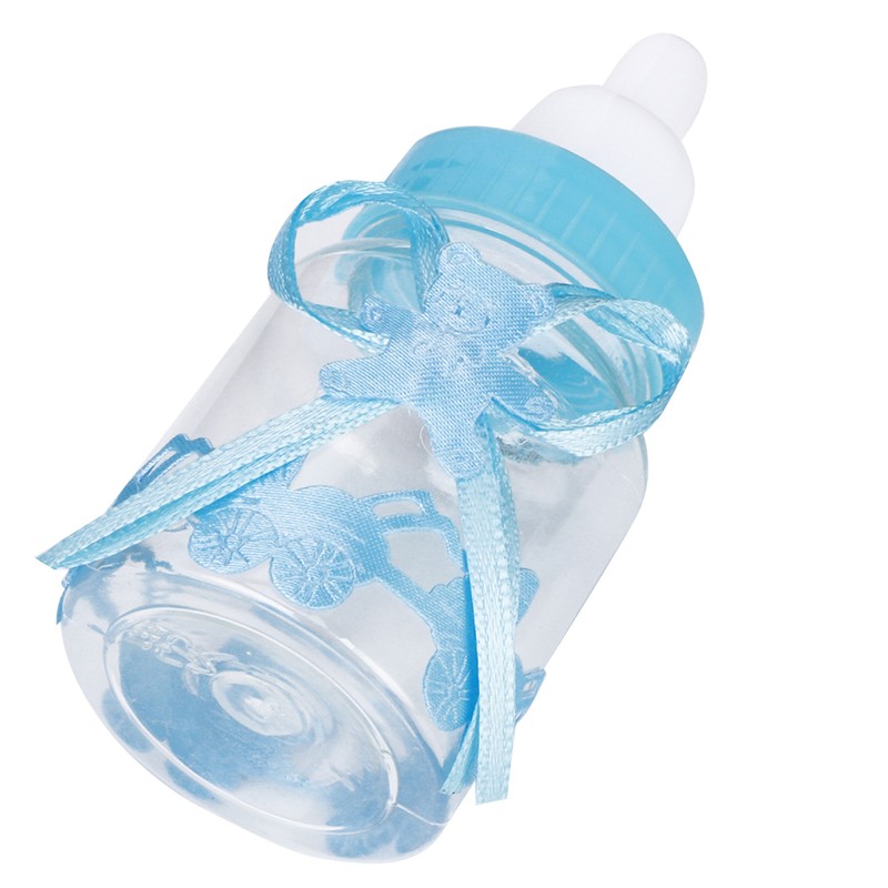 24pcs Lovely Plastic Milk Bottle Candy Box Fillable Bottle Baby