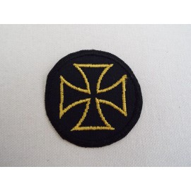 Handmade Gold Maltese Cross Embroidered Iron-on Patch