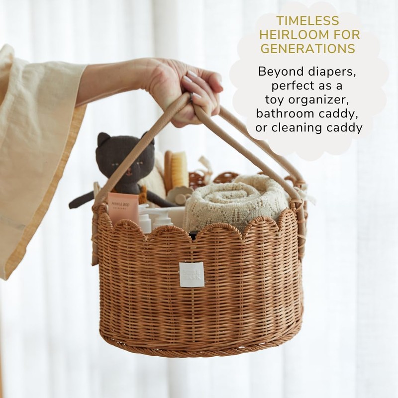 BEBE BASK Premium Baby Diaper Caddy Organizer - Handmade &