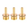 TopHomer Pack of 3 Brass Barbed Hose Fitting Coupling Connector