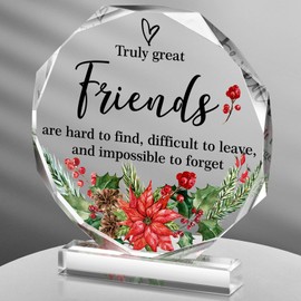 Spiareal Friends Gifts for Women Friendship Bestie Plaque Graduation Best Flower Sister Birthday Thank You Gift for Female Acrylic Friendship(Lovely Style)