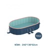 RockRain 2.8m Oval Inflatable PVC Pool: Dark Blue Large Garden
