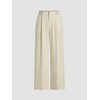 CIDER High Waist Pleated Wide Leg Pants A-Beige