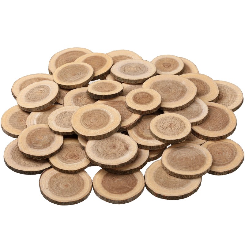 Natural Small Wood Slices for Crafts, 1.2"-2.5" Unfinished Wood Pieces