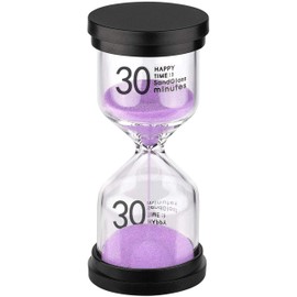 SuLiao 30 Minute Hourglass: Purple Sand Clock Timer, Large Sand Watch 30 Min，Plastico Reloj De Arena 30 Minutos, Colorful Half Hour Glass Sandglass for Kids, Home, Game, Classroom, Kitchen, Decortion