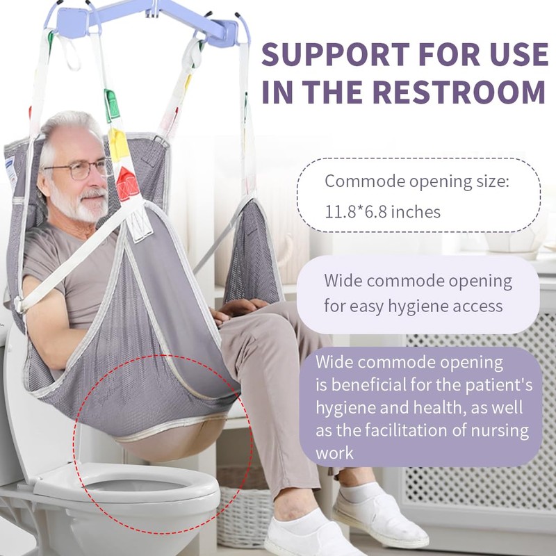 Patient Lift Sling for Elderly & Disabled-500-lb Capacity,Transfer Sling for