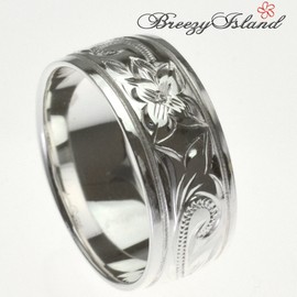[BreezyIsland] Hawaiian Jewelry Ring Ring Plain Silver 925 8mm Width, Sterling Silver, No Gemstone