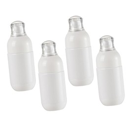 TOVINANNA Travel Size Toiletry Bottles 4 Pack 100ml Squeezable Lotion Bottles Leakproof Pet Plastic Push Type Containers