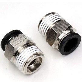 CEKER Push to Connect Air Fittings Male Straight PC 1/2" Od x 1/2" NPT Thread Pneumatic Tube Fitting Push Quick Release Connector Fit 2Pack
