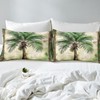 Feelyou Green Palm Tree Print Bedding Set King (No Comforter)