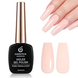 Cherimoya Esmalte Gel Semipermanente Nude Jelly Trasl?cido-nude Carne | 12ml Gel Translucido de Alta Calidad, 6 Colores Elegantes Efecto Cristal, Esma