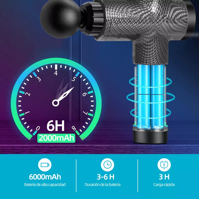 Pistola de Masaje Eléctrica Mirrend | 6000 mAh con Pantalla