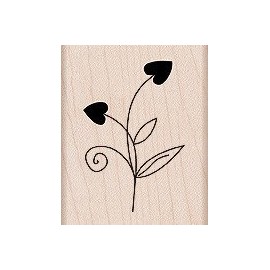 Hearts on Stem Wood Mounted Rubber Stamp (F4905)