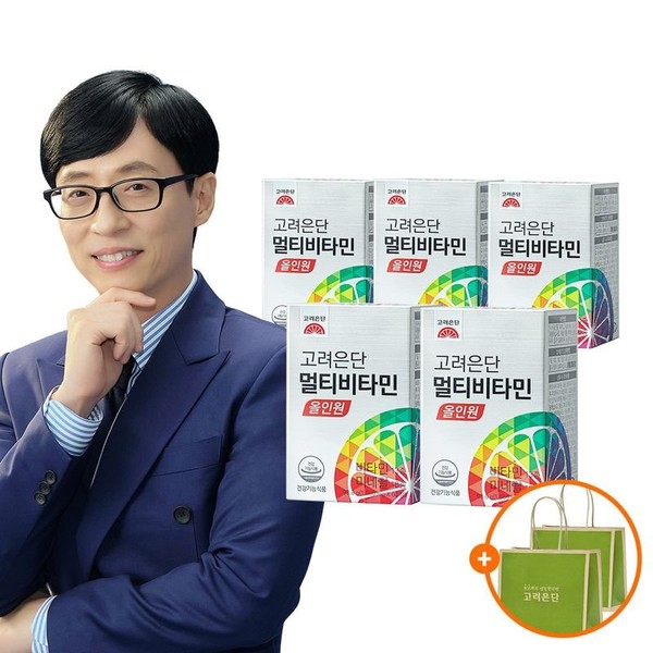 Korea Eundan Multivitamin All-in-One 5 boxes (10 months supply) + 2 shopping bags, single option / 고려은단 종합비타민 올인원 5박스(10개월분)+쇼핑백 2장, 단일옵션