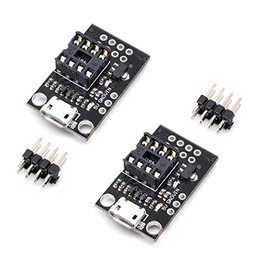 Oiyagai 2pcs Pluggable Development Board for ATtiny13A/ATtiny25/ATtiny45/ATtiny85 Programming Editor Micro USB Power Connector