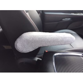Auto Armrest Covers- Fits The Dodge Grand Caravan 2011-2020 Armrest Covers for Front Bucket Seats- Protect Fold Down Armrest Fleece Fabric 1 Pair (XLSLM) Light Gray