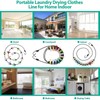 Portable Clothesline with 12 Clothes Pins - Travel Retractable Clothesline