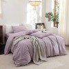 FOSSA Duvet Cover Set 100% Washed Cotton Linen Feel Super