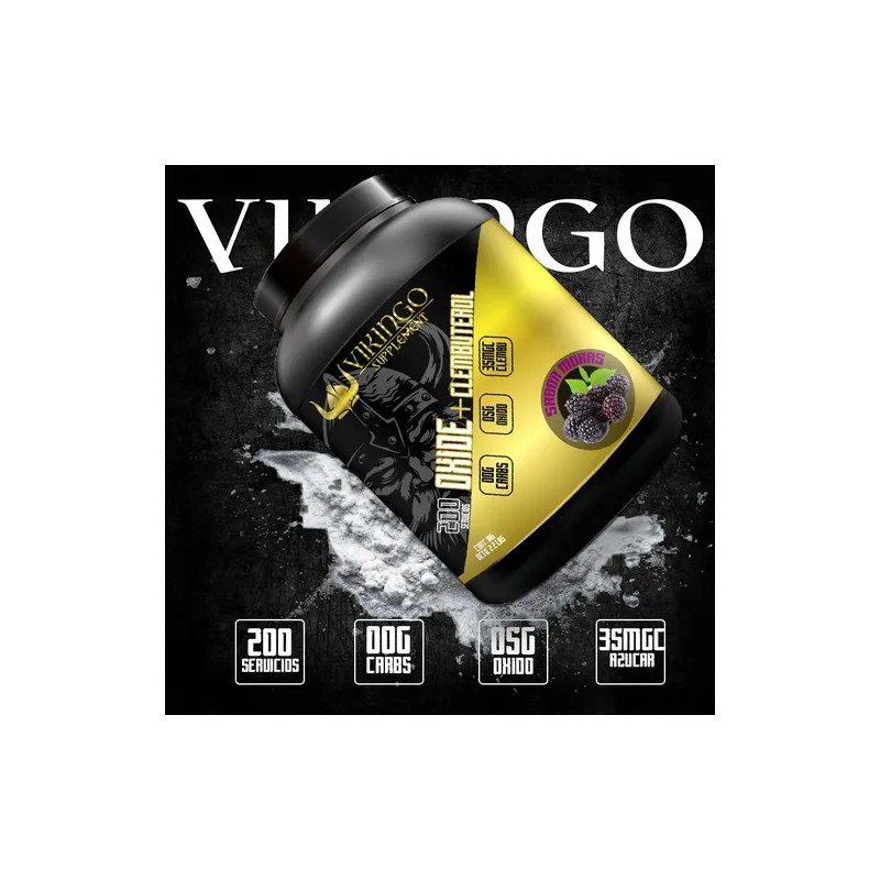 Óxido Nítrico Clembuterol Protein Vikingo 1kg Pre Entreno