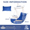 ROOITY Hammock Chair Hanging Swing with Wooden Armrests;Steel Spreader Bar,Pillows,Hardware
