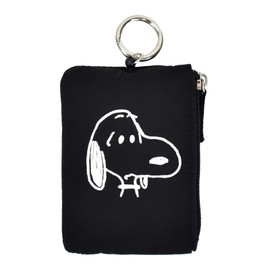 Snoopy 0441 Pass Case, Commuter Passcase, Reel Included, Carabiner, Key Case, Coin Purse, Face, Women's, Work, School, Travel, Adults, Students, Children, Cute Character, Snoopy (SPZ-3690)