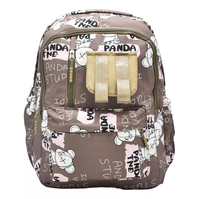 Lluvia Mochila Con Bolsita Panda Tne Anda Studi Estampada Cafe