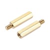 sourcing map 10 Sets M4 Hexagonal Spacer Brass Spacer 22