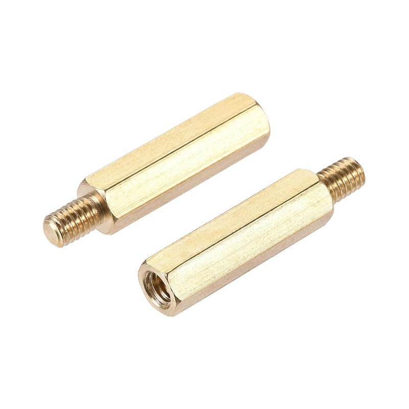 sourcing map 10 Sets M4 Hexagonal Spacer Brass Spacer 22