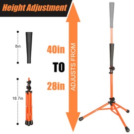Storgem Baseball Tee,Portable Tripod Batting Tee,Softball Tee for Batting Practice,Hitting Tee Easy Adjustable Height,with Bag