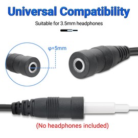 BAOFENG BAOFENG Ham Radio Earpiece Adapter,2 Pin to 3.5mm Walkie Talkies Headset Adapter Cable Compatible UV-5R BF-F8HP PRO 5RM UV-32 UV-5G Plus GM-21 Quangsheng UV-K5 8 UV-K6 K5PLUS Two Way Radio